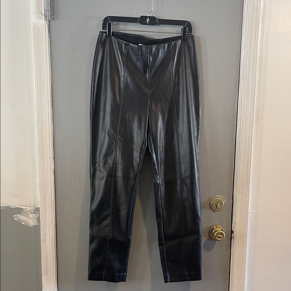 J. Jill Black Faux Leather Slim Pants Size M